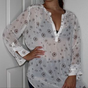 White blouse with flowers